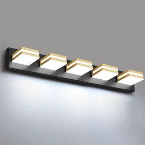 Bathroom Lights Fixtures Over Mirror, 360°Rotate Modern LED Vanity Lights for Bathroom, 40W Dimmable & High CRI Acrylic Wall Lighting, No Assembly Required (Black Gold, 5-Light, 30 Inch) Bathroom Lights Fixtures Over Mirror, 360°Rotate Modern LED Vanity Lights for Bathroom, 40W Dimmable & High CRI Acrylic Wall Lighting, No Assembly Required (Black Gold, 5-Light, 30 Inch)