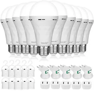 10 Pack Rechargeable Emergency Light Bulbs for Power Outage Battery Operated Light Bulb for Camping Outdoor Hurricane 9W E27 8500K White Self-Charging LED Bulbs 10 Pack Rechargeable Emergency Light Bulbs for Power Outage Battery Operated Light Bulb for Camping Outdoor Hurricane 9W E27 8500K White Self-Charging LED Bulbs
