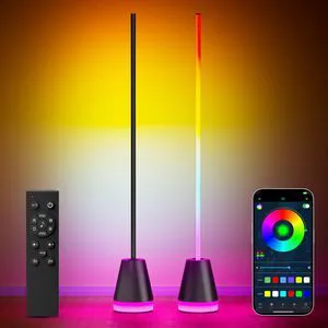 Smart RGB LED Corner Floor Lamp,Bright Tall Standing Lamps with APP and Remote,Modern Floor Lamp with Music Sync and 16 Million Colors, Ambient Lighting for Living Room Matte Black 2 Pack Smart RGB LED Corner Floor Lamp,Bright Tall Standing Lamps with APP and Remote,Modern Floor Lamp with Music Sync and 16 Million Colors, Ambient Lighting for Living Room Matte Black 2 Pack