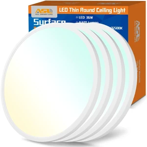 LED Flush Mount Ceiling Light 4 Pack, 15.8 inch Thin Round Flat Panel Light 32W 4320lm, 3000K/4000K/6500K Dimmable, White Light Fixtures Ceiling Mount for Kitchen, Bedroom LED Flush Mount Ceiling Light 4 Pack, 15.8 inch Thin Round Flat Panel Light 32W 4320lm, 3000K/4000K/6500K Dimmable, White Light Fixtures Ceiling Mount for Kitchen, Bedroom