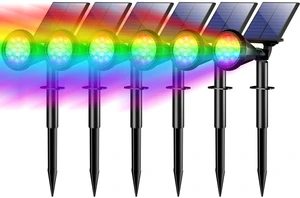 Solar Lights Outdoor Waterproof Flag Spotlights 6 Pack (Colored) 4 Lighting Modes Solar Powered Landscape lights Auto On/Off, Solar Garden Yard Lawn Tree Pathway Flood Uplights for Outside Solar Lights Outdoor Waterproof Flag Spotlights 6 Pack (Colored) 4 Lighting Modes Solar Powered Landscape lights Auto On/Off, Solar Garden Yard Lawn Tree Pathway Flood Uplights for Outside