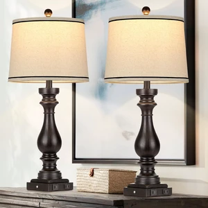 29" Tall Table Lamp for Living Room Set of 2,Farmhouse Vintage Bedside Nightstand Lamps with USB C+A Ports & AC Outlet,3-Way Dimmable Touch Control Retro Black Lamp for Bedroom,Color 5 29" Tall Table Lamp for Living Room Set of 2,Farmhouse Vintage Bedside Nightstand Lamps with USB C+A Ports & AC Outlet,3-Way Dimmable Touch Control Retro Black Lamp for Bedroom,Color 5