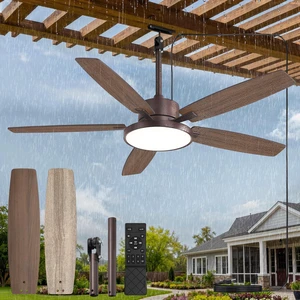 52" Outdoor Ceiling Fan with Light IP65 Outdoor Fans for Patio Waterproof Wet Rated Ceiling Fan with 6-Speed DC Motor, Farmhouse Plug in Gazebo Fan for Porch Patios Pavilion(Oil Bronze) 52" Outdoor Ceiling Fan with Light IP65 Outdoor Fans for Patio Waterproof Wet Rated Ceiling Fan with 6-Speed DC Motor, Farmhouse Plug in Gazebo Fan for Porch Patios Pavilion(Oil Bronze)