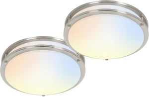16 inch Dimmable LED Flush Mount Ceiling Light Fixture,2200LM 36W 2.7/3/3.5/4K/5K Adjustbale, 120°Light Angle, CRI90, Ceiling Lamp for Bedroom, Kitchen, Office,ETL Listed,Nickel,2Pack 16 inch Dimmable LED Flush Mount Ceiling Light Fixture,2200LM 36W 2.7/3/3.5/4K/5K Adjustbale, 120°Light Angle, CRI90, Ceiling Lamp for Bedroom, Kitchen, Office,ETL Listed,Nickel,2Pack