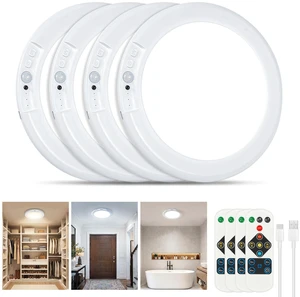 Rechargeable Ceiling Light 4 Pack, Magnetic Motion Sensor with Remote Wireless Dimmable Battery Operated LED Ceiling Lights for Bathroom Hallway Pantry Shed Porch Stairs Rechargeable Ceiling Light 4 Pack, Magnetic Motion Sensor with Remote Wireless Dimmable Battery Operated LED Ceiling Lights for Bathroom Hallway Pantry Shed Porch Stairs
