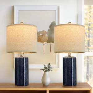 Small Table Lamps Set of 2 for Living Room 20.25" Blue Lamps Bedside Lamps Ceramic Lamps for Night Stands, Table Lamps for Bedroom, Mid Century Modern Boho Farmhouse Nightstand Nursery Side Table Lamp Small Table Lamps Set of 2 for Living Room 20.25" Blue Lamps Bedside Lamps Ceramic Lamps for Night Stands, Table Lamps for Bedroom, Mid Century Modern Boho Farmhouse Nightstand Nursery Side Table Lamp