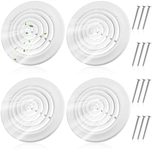 4 Pcs 10 Inch Round Vent Cover, White Ceiling Diffuser with Screws Outer Dimensions 13-15/16", HVAC Vent Duct Register Cover, Replacement Exhaust Fan Covers for Home Office Kitchen Ventilation 4 Pcs 10 Inch Round Vent Cover, White Ceiling Diffuser with Screws Outer Dimensions 13-15/16", HVAC Vent Duct Register Cover, Replacement Exhaust Fan Covers for Home Office Kitchen Ventilation