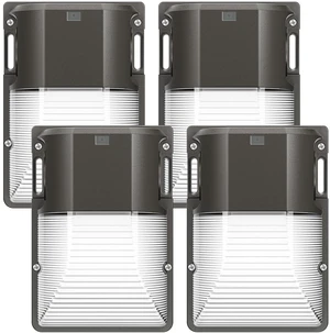 30W LED Wall Pack Light, 5000K 3600LM, Dusk to Dawn Sensor, 4 Pack 120Vac, IP65 Waterproof, 3600LM, Hardwired Installation, Pre-punched Design, UL Listed, Garage and Porch Security Use 30W LED Wall Pack Light, 5000K 3600LM, Dusk to Dawn Sensor, 4 Pack 120Vac, IP65 Waterproof, 3600LM, Hardwired Installation, Pre-punched Design, UL Listed, Garage and Porch Security Use