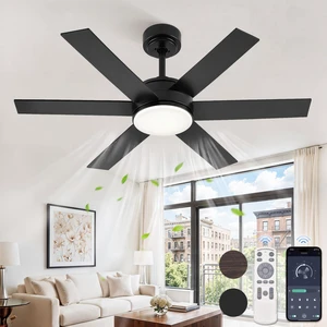 42" Outdoor Ceiling Fans with Lights, Dimmable 3CCT, Black with Remote, Reversible DC Motor, 6 Blades, 6 Speed, for Indoor, Outdoor, Patios 42" Outdoor Ceiling Fans with Lights, Dimmable 3CCT, Black with Remote, Reversible DC Motor, 6 Blades, 6 Speed, for Indoor, Outdoor, Patios