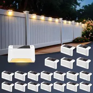 Solar Fence Lights Outdoor 20 Pack, Waterproof, Warm White Solar Step Lights for Outdoor Stairs, Deck, Fence, Yard, Patio, and Balcony Solar Fence Lights Outdoor 20 Pack, Waterproof, Warm White Solar Step Lights for Outdoor Stairs, Deck, Fence, Yard, Patio, and Balcony