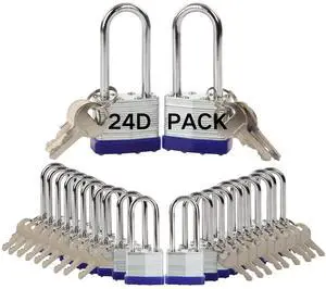 ® Heavy Duty Outdoor Padlock 2-3/8" Extra Long Shackle Keyed-Different for Gate Shed Fence Truck Toolbox Locker Lock All Weather 1-9/16", 24PC Padlock with 48 Different Key, Hardened Steel Shackle ® Heavy Duty Outdoor Padlock 2-3/8" Extra Long Shackle Keyed-Different for Gate Shed Fence Truck Toolbox Locker Lock All Weather 1-9/16", 24PC Padlock with 48 Different Key, Hardened Steel Shackle