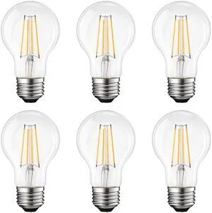 Vintage A19 LED Light Bulbs 60W Equivalent, 2700K Dimmable (6 Pack) Warm White, 800 Lumens, Standard LED Edison Bulb 8W, UL Listed, E26 Base, Damp Rated, 330° Beam Angle, 10,000-Hour Life Vintage A19 LED Light Bulbs 60W Equivalent, 2700K Dimmable (6 Pack) Warm White, 800 Lumens, Standard LED Edison Bulb 8W, UL Listed, E26 Base, Damp Rated, 330° Beam Angle, 10,000-Hour Life