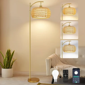 Gold Floor Lamps for Living Room Rattan Boho Floor Lamp with Remote Control & 3 Color Temperature,Dimmable Arc Floor Lamps Brass Standing Lamp Tall Floor Lamp for Bedroom Living Room Corner Gold Floor Lamps for Living Room Rattan Boho Floor Lamp with Remote Control & 3 Color Temperature,Dimmable Arc Floor Lamps Brass Standing Lamp Tall Floor Lamp for Bedroom Living Room Corner