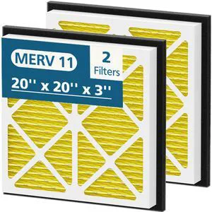 20x20x3 MERV 11 Air Filter Compatible with Zephyr VGF Series 20x20x3 Whole Home Deep Pleated Return Air Grille Filter, MERV 11 Air Filtration System, Yellow, 2 Pack 20x20x3 MERV 11 Air Filter Compatible with Zephyr VGF Series 20x20x3 Whole Home Deep Pleated Return Air Grille Filter, MERV 11 Air Filtration System, Yellow, 2 Pack