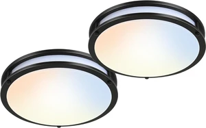 16 inch Dimmable LED Flush Mount Ceiling Light Fixture,2200LM 36W 2.7/3/3.5/4K/5K Adjustbale, 120°Light Angle, CRI90, Ceiling Lamp for Bedroom, Kitchen, Office,ETL Listed,2Pack 16 inch Dimmable LED Flush Mount Ceiling Light Fixture,2200LM 36W 2.7/3/3.5/4K/5K Adjustbale, 120°Light Angle, CRI90, Ceiling Lamp for Bedroom, Kitchen, Office,ETL Listed,2Pack