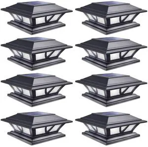 Solar Post Lights Outdoor 2 Modes LED, 8 Pack Black (Warm/White) Solar Post Cap Lights, Solar-Powered Waterproof Deck Fence Lights for 4x4 5x5 & 6x6 Wood or Vinyl Posts, Patio, Garden, Yard Solar Post Lights Outdoor 2 Modes LED, 8 Pack Black (Warm/White) Solar Post Cap Lights, Solar-Powered Waterproof Deck Fence Lights for 4x4 5x5 & 6x6 Wood or Vinyl Posts, Patio, Garden, Yard