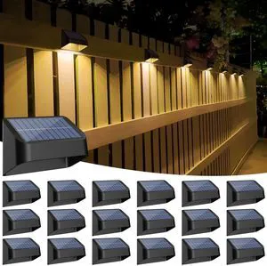 18 Pack Brighter Solar Fence Lights RGB 8 Colors Dusk to Dawn Deck Light Fence Solar Lights Outdoor IP65 Waterproof Solar Outdoor Lights for Step Patio Backyard Railing Wall, Black 18 Pack Brighter Solar Fence Lights RGB 8 Colors Dusk to Dawn Deck Light Fence Solar Lights Outdoor IP65 Waterproof Solar Outdoor Lights for Step Patio Backyard Railing Wall, Black