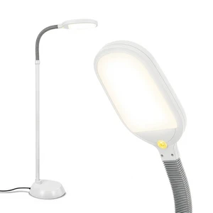 Litespan - Bright LED Floor Reading Lamp for Over Chair Crafts and Reading, Estheticians' Light for Lash Extensions, Adjustable Standing Lamp for Living Room, Bedroom, Office - White Litespan - Bright LED Floor Reading Lamp for Over Chair Crafts and Reading, Estheticians' Light for Lash Extensions, Adjustable Standing Lamp for Living Room, Bedroom, Office - White