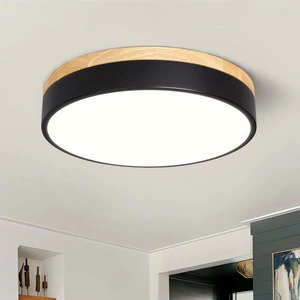 Dimmable LED Wood Black Round Flush Mount Ceiling Light 11.81 Inch Modern 2700K-6000K 5CCT Color Adjust Minimalist For Kitchen Bedroom Laundry Living Room Entryway Hallway Dimmable LED Wood Black Round Flush Mount Ceiling Light 11.81 Inch Modern 2700K-6000K 5CCT Color Adjust Minimalist For Kitchen Bedroom Laundry Living Room Entryway Hallway
