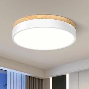 Dimmable LED Wood White Round Flush Mount Ceiling Light 11.81 Inch Modern 2700K-6000K 5CCT Color Adjust Minimalist For Kitchen Bedroom Bathroo, Laundry Hallway Entryway Closet Living Room Dimmable LED Wood White Round Flush Mount Ceiling Light 11.81 Inch Modern 2700K-6000K 5CCT Color Adjust Minimalist For Kitchen Bedroom Bathroo, Laundry Hallway Entryway Closet Living Room