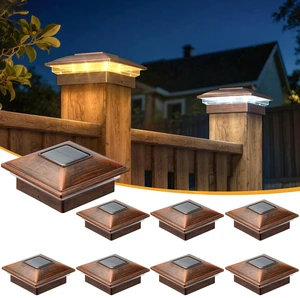Solar Post Cap Lights - 8 Pack Outdoor Waterproof for 4x4 Posts, 2 Modes Warm/Cool Light, Solar Powered Fence/Deck/Patio Decor, Brushed Copper Solar Post Cap Lights - 8 Pack Outdoor Waterproof for 4x4 Posts, 2 Modes Warm/Cool Light, Solar Powered Fence/Deck/Patio Decor, Brushed Copper