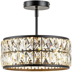 3-Light Crystal Ceiling Light, Modern Semi Flush Mount Ceiling Light, Black Crystal Chandelier for Kitchen Bedroom Bathroom Entryway Hallway 3-Light Crystal Ceiling Light, Modern Semi Flush Mount Ceiling Light, Black Crystal Chandelier for Kitchen Bedroom Bathroom Entryway Hallway