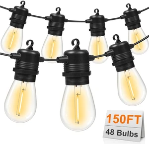 S14 LED Outdoor String Lights 150FT Patio Lights Outdoor Waterproof with 45+3 Shatterproof LED Bulbs, Hanging Backyard Lights for Outside Deck Patio Garden Balcony Decorations S14 LED Outdoor String Lights 150FT Patio Lights Outdoor Waterproof with 45+3 Shatterproof LED Bulbs, Hanging Backyard Lights for Outside Deck Patio Garden Balcony Decorations