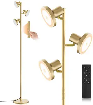 36W LED Tree Floor Lamp, Modern Dimmable Standing Lamp with Remote & Touch Control, 4 Color Temperatures, 3 Rotatable LED Light Floor Lamps for Living Room, Bedroom, Office 36W LED Tree Floor Lamp, Modern Dimmable Standing Lamp with Remote & Touch Control, 4 Color Temperatures, 3 Rotatable LED Light Floor Lamps for Living Room, Bedroom, Office