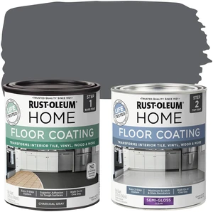 Interior Floor Semi-Gloss Charcoal Gray Coating Kit Interior Floor Renovation, Durable Walk-On Finish, Tile, Vinyl, Concrete & Wood Surfaces, 2 Quarts Interior Floor Semi-Gloss Charcoal Gray Coating Kit Interior Floor Renovation, Durable Walk-On Finish, Tile, Vinyl, Concrete & Wood Surfaces, 2 Quarts