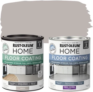 Interior Floor Semi-Gloss Greige Coating Kit Interior Floor Renovation, Durable Walk-On Finish, Tile, Vinyl, Concrete & Wood Surfaces, 2 Quarts Interior Floor Semi-Gloss Greige Coating Kit Interior Floor Renovation, Durable Walk-On Finish, Tile, Vinyl, Concrete & Wood Surfaces, 2 Quarts