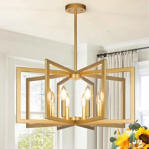 25"-61" Height Adjustable Modern Gold Chandelier for Dining Room, No Assembly Required Gold Dining Room Light Fixture Over Table, Industrial Metal Pendant Lights Fixture for Kitchen Island 25"-61" Height Adjustable Modern Gold Chandelier for Dining Room, No Assembly Required Gold Dining Room Light Fixture Over Table, Industrial Metal Pendant Lights Fixture for Kitchen Island