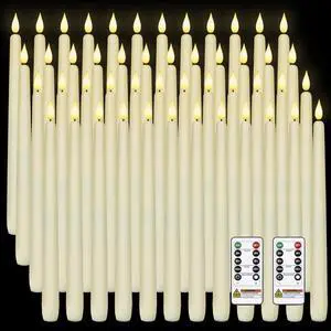 48 Pcs Flameless Taper Candles with Remote Timer Dimmer, 11 inches Ivory Candlesticks Battery Operated, Plastic LED Taper Candles with Flickering Flame for Party Christmas Church Wedding 48 Pcs Flameless Taper Candles with Remote Timer Dimmer, 11 inches Ivory Candlesticks Battery Operated, Plastic LED Taper Candles with Flickering Flame for Party Christmas Church Wedding