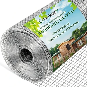 Hardware Cloth 1/2 inch 48in x 80ft 19 Gauge, Hot-dip Galvanized After Welding Chicken Wire Fence Roll Garden Plant Welded Metal Wire Fencing Roll, Rabbit Cages Snake Fence Hardware Cloth 1/2 inch 48in x 80ft 19 Gauge, Hot-dip Galvanized After Welding Chicken Wire Fence Roll Garden Plant Welded Metal Wire Fencing Roll, Rabbit Cages Snake Fence