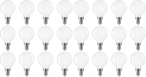 4000K Cool White LED Candelabra Bulbs 60W Equivalent, G16 1/2 Dimmable LED E12 Globe Vanity Light Bulbs, 550LM, CRI90, 5.5W, AC 120V, 24 Pack 4000K Cool White LED Candelabra Bulbs 60W Equivalent, G16 1/2 Dimmable LED E12 Globe Vanity Light Bulbs, 550LM, CRI90, 5.5W, AC 120V, 24 Pack