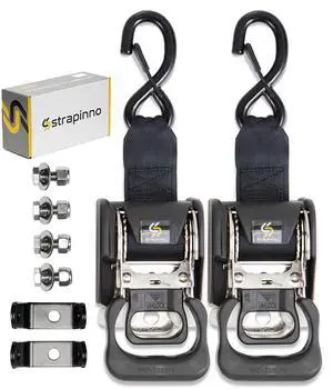 2PCS Stainless Steel Retractable Ratchet Straps (1 7/8 in x 4 ft) Transom Tie Downs for Boat Trailer - Extra Mounting Brackets & Bolt Set, Boat Accessories, Break Strength 1,650LB/750KG 2PCS Stainless Steel Retractable Ratchet Straps (1 7/8 in x 4 ft) Transom Tie Downs for Boat Trailer - Extra Mounting Brackets & Bolt Set, Boat Accessories, Break Strength 1,650LB/750KG