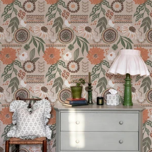 Boho Sun Floral Retro Peel and Stick Wallpaper 17.3" x 480" Removable Waterproof Self Adhesive Contact Paper, Renter Friendly for Cabinets, Furniture, Bedroom, Bathroom, DIY Decor Boho Sun Floral Retro Peel and Stick Wallpaper 17.3" x 480" Removable Waterproof Self Adhesive Contact Paper, Renter Friendly for Cabinets, Furniture, Bedroom, Bathroom, DIY Decor