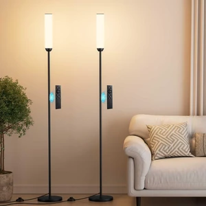 LED Floor Lamps with Remote Control Set of 2, Foot Switch, Black Stepless Adjustable 3000K-6500K Colors,30-100% Brightness,Memory functions,14.5W light power,Standing lamp,Bedrooms,Set of 2 LED Floor Lamps with Remote Control Set of 2, Foot Switch, Black Stepless Adjustable 3000K-6500K Colors,30-100% Brightness,Memory functions,14.5W light power,Standing lamp,Bedrooms,Set of 2