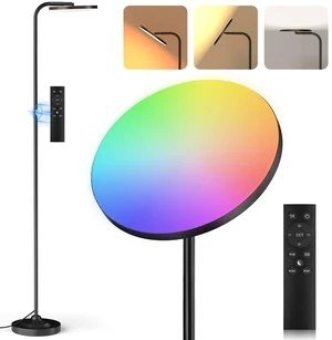 RGB Floor Lamp, 36W Bright LED Standing Lamp, Stepless Dimming Color Changing Torchiere Floor Lamps with Remote, 350°Rotating Modern Tall Floor Lamp for Living Room, Gaming Room RGB Floor Lamp, 36W Bright LED Standing Lamp, Stepless Dimming Color Changing Torchiere Floor Lamps with Remote, 350°Rotating Modern Tall Floor Lamp for Living Room, Gaming Room