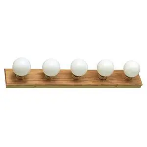 500215 5-Light Vanity Strip Light Contemporary Dimmable for Bathroom, Bedroom, Makeup Vanity, Honey Oak 500215 5-Light Vanity Strip Light Contemporary Dimmable for Bathroom, Bedroom, Makeup Vanity, Honey Oak