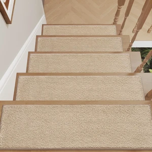 Soft Peel and Stick Stair Treads for Wooden Steps 8"x30" 15PC Plush Stair-Treads Non Slip Indoor, Carpet-Stair Tread Reusable Adhesive for Kids and Pets, Washable Stair Runner Rugs Beige Soft Peel and Stick Stair Treads for Wooden Steps 8"x30" 15PC Plush Stair-Treads Non Slip Indoor, Carpet-Stair Tread Reusable Adhesive for Kids and Pets, Washable Stair Runner Rugs Beige