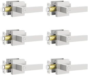 6 Pack Door Handles Interior Door Knobs, Privacy Door Levers for Bedroom Bathroom, Heavy Duty Zinc Alloy Door Handles Door Leverset for Left & Right Handled Doors 6 Pack Door Handles Interior Door Knobs, Privacy Door Levers for Bedroom Bathroom, Heavy Duty Zinc Alloy Door Handles Door Leverset for Left & Right Handled Doors