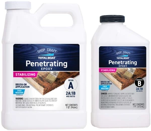 Clear Penetrating Epoxy Wood Sealer - 1.5 Quart Kit, Cold Weather Ideal for Wood Rot Repair & Sealing Plywood; Marine-Grade Epoxy Hardens and Stabilizes; Waterproofs and Protects Outdoor Wood Clear Penetrating Epoxy Wood Sealer - 1.5 Quart Kit, Cold Weather Ideal for Wood Rot Repair & Sealing Plywood; Marine-Grade Epoxy Hardens and Stabilizes; Waterproofs and Protects Outdoor Wood