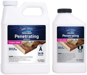 Clear Penetrating Epoxy Wood Sealer - 1.5 Quart Kit, Traditional Ideal for Wood Rot Repair & Sealing Plywood; Marine-Grade Epoxy Hardens and Stabilizes; Waterproofs and Protects Outdoor Wood Clear Penetrating Epoxy Wood Sealer - 1.5 Quart Kit, Traditional Ideal for Wood Rot Repair & Sealing Plywood; Marine-Grade Epoxy Hardens and Stabilizes; Waterproofs and Protects Outdoor Wood