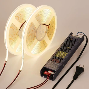 24V COB LED Strip Lights 65.6ft CRI 93 Cuttable with Power Supply 4000K Natural White LED Tape Light Adhesive 160W 312LEDs/m for Bedroom Kitchen Living Room Ceiling, 2 Rolls of 32.8ft 24V COB LED Strip Lights 65.6ft CRI 93 Cuttable with Power Supply 4000K Natural White LED Tape Light Adhesive 160W 312LEDs/m for Bedroom Kitchen Living Room Ceiling, 2 Rolls of 32.8ft