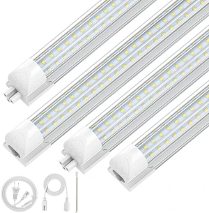 4FT LED Shop Lights, 50W 7500LM D Shape, ETL Listed 4 Pack 6500K Daylight White, plug-and-play T8 integrated design with clear cover and linkable setup for garages and workshops 4FT LED Shop Lights, 50W 7500LM D Shape, ETL Listed 4 Pack 6500K Daylight White, plug-and-play T8 integrated design with clear cover and linkable setup for garages and workshops