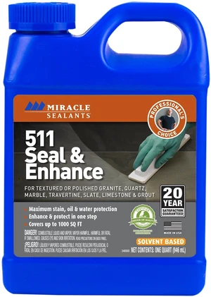511 Seal & Enhance Color-Enhancing Stone Sealer, Quart Deepens color & protects textured or polished granite, quartz, marble, travertine, slate, stone, tile & grout; wet-look 511 Seal & Enhance Color-Enhancing Stone Sealer, Quart Deepens color & protects textured or polished granite, quartz, marble, travertine, slate, stone, tile & grout; wet-look