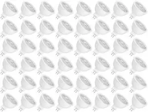 48 Pack MR16 LED Bulbs 5W GU5.3 12V Spotlights, 2700K Warm White 50W Halogen Equivalent, Non-Dimmable, 45° Beam Angle, 450lm, Landscape, Recessed, Track Lighting, Low Voltage, Bi-Pin Base 48 Pack MR16 LED Bulbs 5W GU5.3 12V Spotlights, 2700K Warm White 50W Halogen Equivalent, Non-Dimmable, 45° Beam Angle, 450lm, Landscape, Recessed, Track Lighting, Low Voltage, Bi-Pin Base