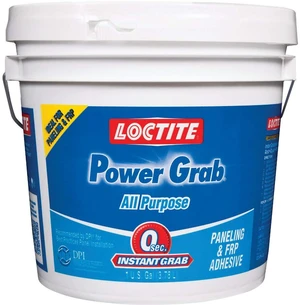Power Grab Express All Purpose Construction Adhesive, White, 1 Gallon Pail, 1 Pack - Versatile Construction Glue for Cement, Tile, Wall & More Power Grab Express All Purpose Construction Adhesive, White, 1 Gallon Pail, 1 Pack - Versatile Construction Glue for Cement, Tile, Wall & More
