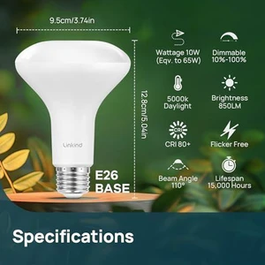 BR30 LED Flood Light Bulbs Indoor, 65W Equivalent Dimmable LED Recessed Bulbs, 10W 850 Lumens, 5000K Daylight E26 Base, Recessed Can Light Bulb for Bedroom Bathroom, 24 Packs BR30 LED Flood Light Bulbs Indoor, 65W Equivalent Dimmable LED Recessed Bulbs, 10W 850 Lumens, 5000K Daylight E26 Base, Recessed Can Light Bulb for Bedroom Bathroom, 24 Packs