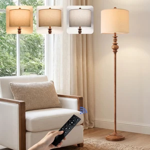 64.25" Farmhouse Floor Lamp with Remote, Dimmable Floor Lamp with Adjustable Color Temperatures, Tall Rustic Standing Lamp for Living Room Corner, Bedroom & Nursery, 9W Bulb Included,Brown 64.25" Farmhouse Floor Lamp with Remote, Dimmable Floor Lamp with Adjustable Color Temperatures, Tall Rustic Standing Lamp for Living Room Corner, Bedroom & Nursery, 9W Bulb Included,Brown